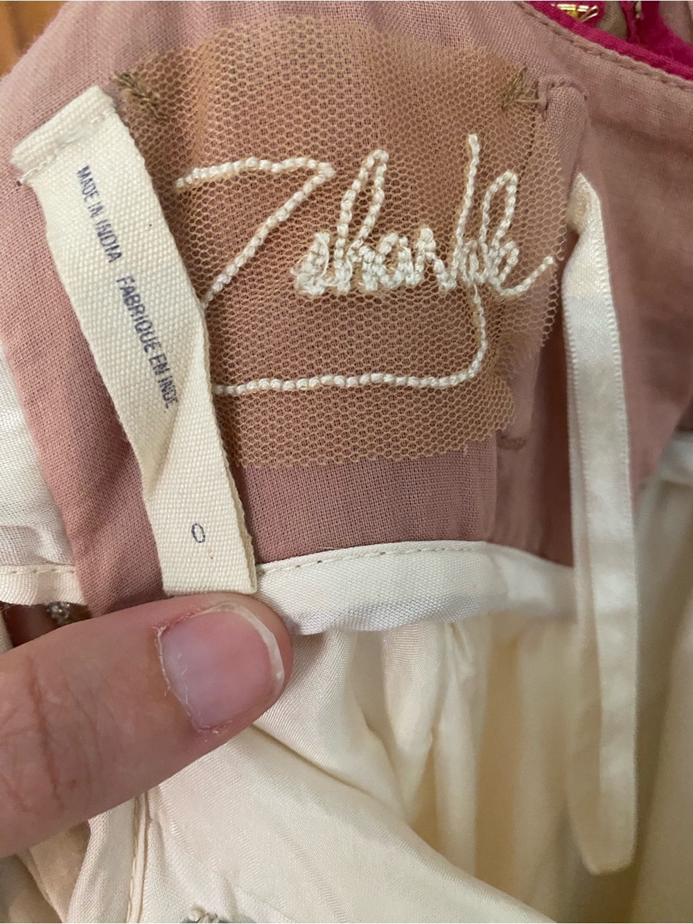 Anthropologie Cream Zehavale Norbotten Beaded Dress, size 0 - Picture 4 of 6